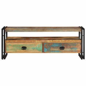 The Living Store Tv-meubel Vintage Stijl - Gerecycled Hout - 120x35x45 cm - Handgemaakt