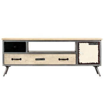 The Living Store Tv-Kast Mangohout - 120 x 30 x 45 cm - Industriële Stijl