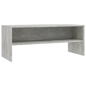 The Living Store TV-meubel Vintage - Bewerkt hout - 100x40x40 cm - Betongrijs