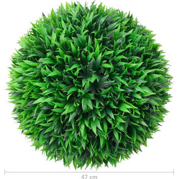 The Living Store Kunstbuxusbol - Groen - Polyethyleen - 47 cm - Weerbestendig