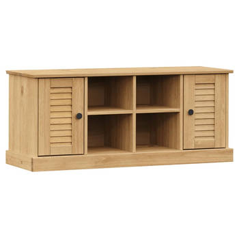 The Living Store VIGO Schoenenbank - Massief grenenhout - 106 x 35 x 40 cm - 4 vakken - Metalen knoppen