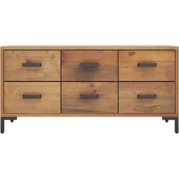 The Living Store Opbergbank - Vintage - Hout - 110 x 30 x 45 cm