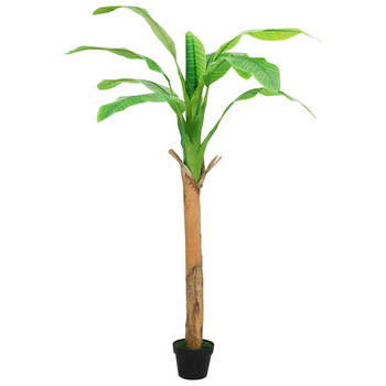 The Living Store Kunst Bananenboom - 170-180 cm - Groene levensechte kunstplant voor huis en kantoor