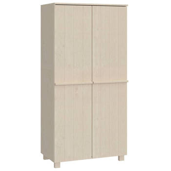 The Living Store HAMAR Houten Garderobe - 89 x 50 x 180 cm - Honingbruin - Massief grenenhout