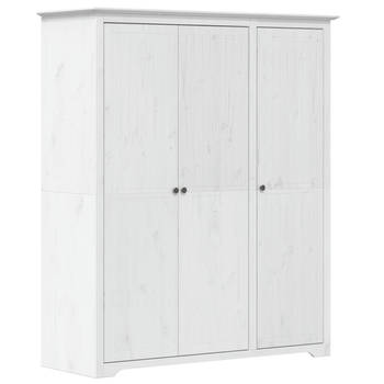 The Living Store Kledingkast Frans Design - Massief Grenenhout - 151.5 x 52 x 176.5 cm - Ruime Opbergruimte