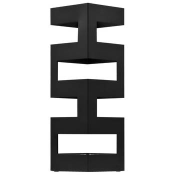 The Living Store Parapluhouder - zwart - 15.5 x 15.5 x 48.5 cm - kunststof druppelblad