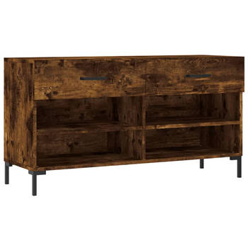 The Living Store Schoenenbank - Gerookt eiken - 102 x 35 x 55 cm - Duurzaam materiaal