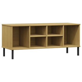 The Living Store OSLO Schoenenrek - Massief grenenhout - 106 x 35 x 45 cm - 6 vakken - Stevig blad - Metalen poten