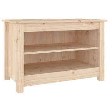 The Living Store Schoenenbank Schoenenkast - 70 x 38 x 45.5 cm - Grenenhout