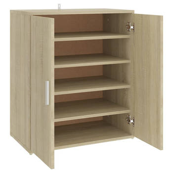 The Living Store Schoenenkast - Halkast - Sonoma eiken - 60 x 35 x 70 cm (L x B x H) - Spaanplaat