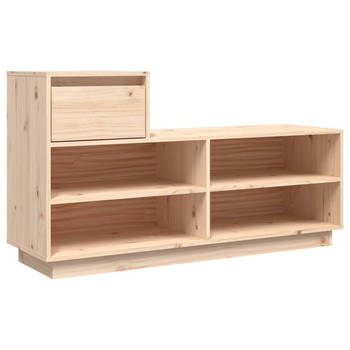 The Living Store Schoenenkast 110x34x61 cm massief grenenhout - Schoenenkast