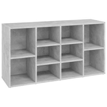 The Living Store Garderobebank Betongrijs 103x30x54.5 cm - 10 vakken