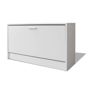 The Living Store Schoenenkast Basic - Halkastje - 80 x 24 x 45 cm - wit