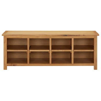 The Living Store Schoenenrek Eikenhout - 114x37x45 cm - 8 Vakken