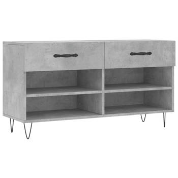 The Living Store Schoenenbank - Betongrijs - 102 x 35 x 55 cm - Trendy en praktisch