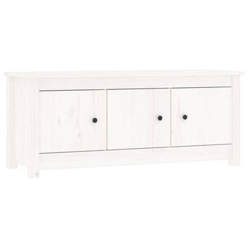 The Living Store Schoenenkast - Grenenhout - 110x38x45.5 cm - Wit