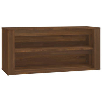 The Living Store Schoenenrek - s - Schoenenkast - 100x35x45 cm - Bruineiken