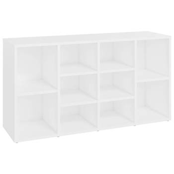 The Living Store Garderobebank - 10 vakken - 103 x 30 x 54.5 cm - Wit hout