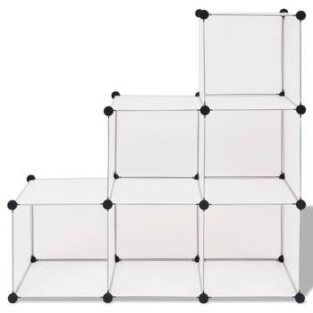 The Living Store Opbergmeubel Organizer - 110 x 37 x 110 cm - 6 vakken - PP en staaldraad