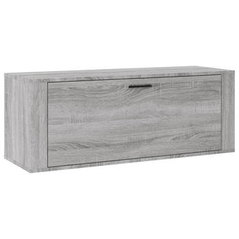 The Living Store Schoenenkast - Grijs Sonoma Eiken - 100 x 35 x 38 cm - Bewerkt hout