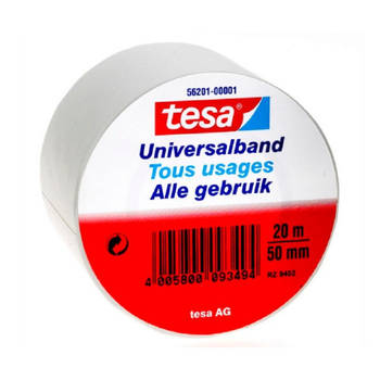 1x Tesa Universalband isolatie tape wit 20 mtr x 5 cm - Tape (klussen)