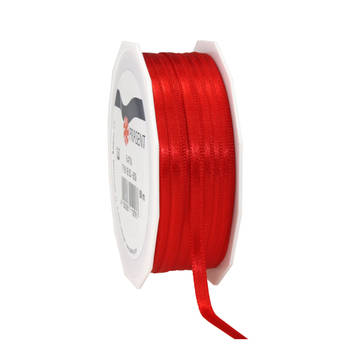 Cadeaulint/sierlint Satijn - 0.6 cm x 50 meter - Rood - cadeaus - Cadeaulinten