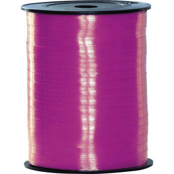 Rol lint in de kleur fuchsia roze 500 meter x 5 milimeter - Cadeaulinten