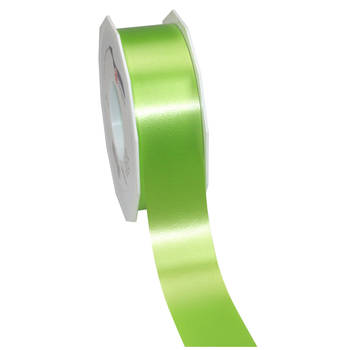 1x Luxe groene kunststof lint rollen 4 cm x 91 meter cadeaulint verpakkingsmateriaal - Cadeaulinten