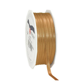 Cadeaulint/sierlint Satijn - 0.6 cm x 50 meter - Brons - cadeaus - Cadeaulinten