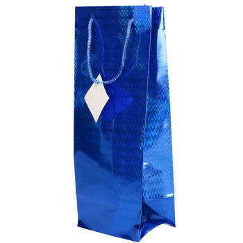 Flessen kado verpakkingen 33 x 10 cm blauw - Cadeauversiering