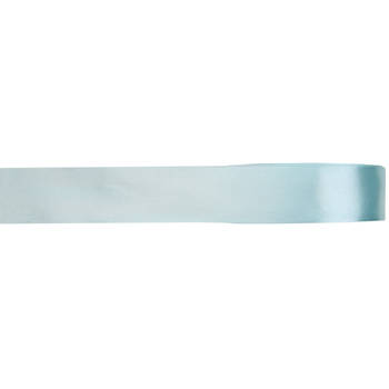 1x Lichtblauwe satijnlint rollen 1 cm x 25 meter cadeaulint verpakkingsmateriaal - Cadeaulinten
