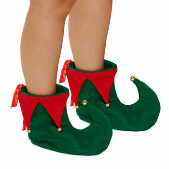 Henbrandt elfen schoenen -groen/rood -volwassenen -one size -kerstelfi¿½ - Verkleedschoenen