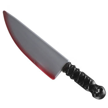 Groot killer mes - plastic - 41 cm - Halloween verkleed wapens - met bloed - Verkleedattributen