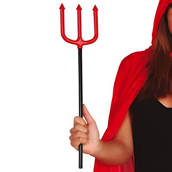 Duivel/Satan verkleed drietand - zwart/rood - 51 cm - Verkleedattributen