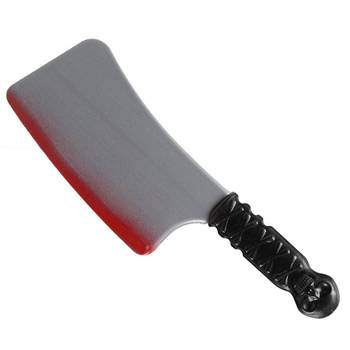 Groot killer cleaver mes - plastic - 38 cm - Halloween verkleed wapens - met bloed - Verkleedattributen