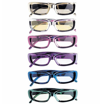 Rechthoekige glimmende brillen groen - Verkleedbrillen