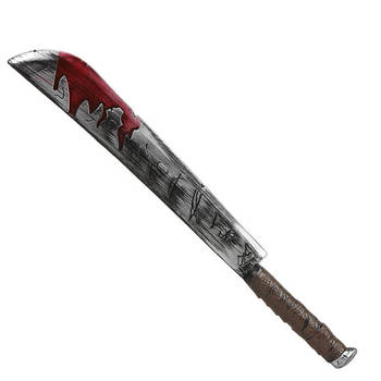 Grote machete/zwaard met bloed - plastic - 74 cm - Halloween/ridders verkleed wapens - Verkleedattributen