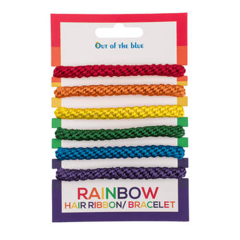 Armbandjes/haarbandjes - Gay Pride/Regenboog thema kleuren - setje van 6x stuks - Verkleedsieraden