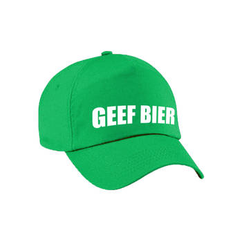 Carnaval fun pet / cap geef bier groen voor dames en heren - Verkleedhoofddeksels