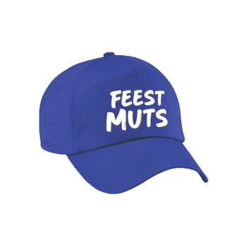 Carnaval fun pet / cap feestmuts blauw voor dames en heren - Verkleedhoofddeksels