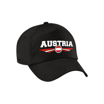 Oostenrijk / Austria landen pet / baseball cap zwart voor volwassenen - Verkleedhoofddeksels
