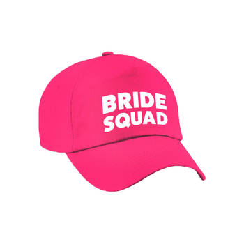 1x Bride Squad vrijgezellen petje roze dames - Verkleedhoofddeksels