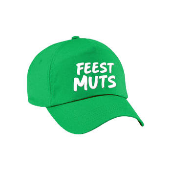 Carnaval fun pet / cap feestmuts groen voor dames en heren - Verkleedhoofddeksels