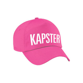 Carnaval verkleed pet / cap kapster roze voor dames en heren - Verkleedhoofddeksels