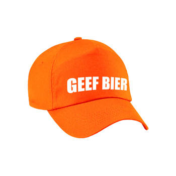 Carnaval fun pet / cap geef bier oranje voor dames en heren - Verkleedhoofddeksels