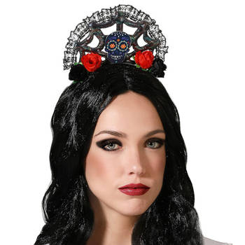 Halloween/horror verkleed diadeem/tiara hoedje - queen/princess - kunststof - dames/meisjes - Verkleedhoofddeksels
