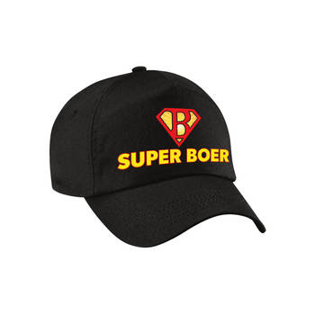 Super boer Achterhoek pet / cap zwart voor volwassenen - Verkleedhoofddeksels