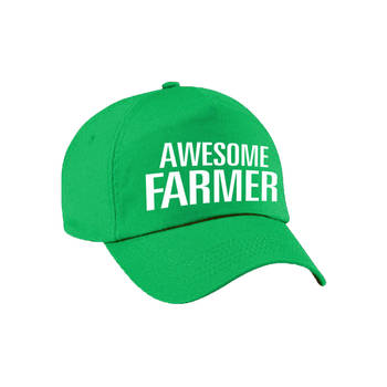 Awesome farmer cadeau pet / cap groen voor volwassenen - Verkleedhoofddeksels