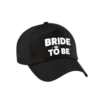 1x Bride To Be vrijgezellen petje zwart dames - Verkleedhoofddeksels