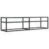 The Living Store Televisiekast Stereokast - 160x40x40.5cm - Zwart-witmarmer - Gehard glas en gepoedercoat staal